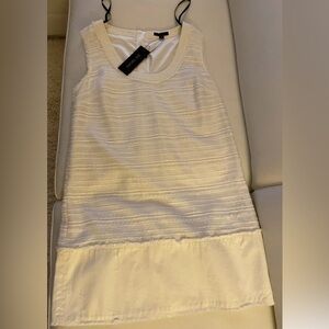 Rachel Zoe Boucle Fringe Tweed Ivory Sleeveless Mini Dress Sz 6 $375 NWT
